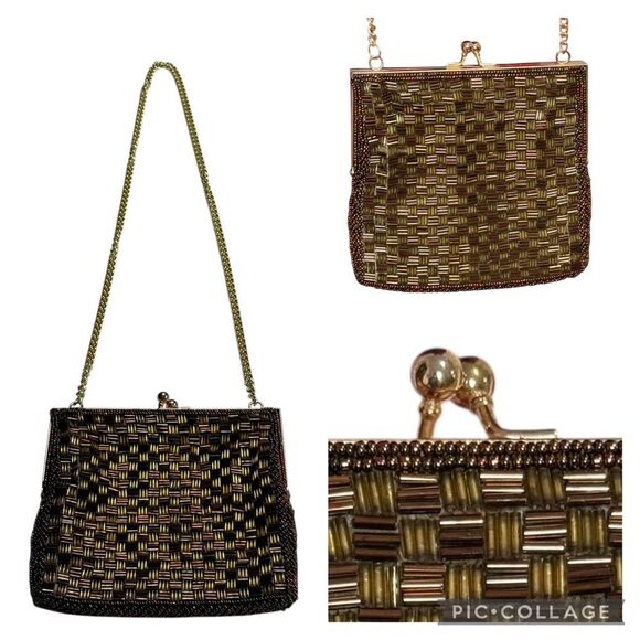 Vintage Fine Arts Beaded Evening Bag Japan - Picture 1 of 16